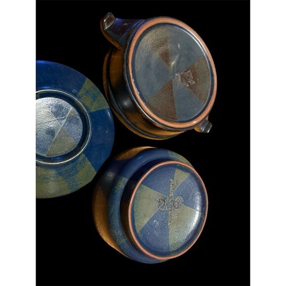 Vintage Nancy Patterson Lamb Bokhara Kismet Blue Casserole Dish w/ Lid & Bowl - Picture 3 of 4